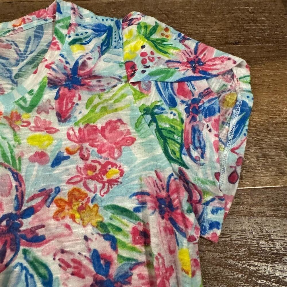 Casey Key Floral Lightweight T Shirt Tropical Beach Vacation Cruise Resort EUC - Picture 4 of 8